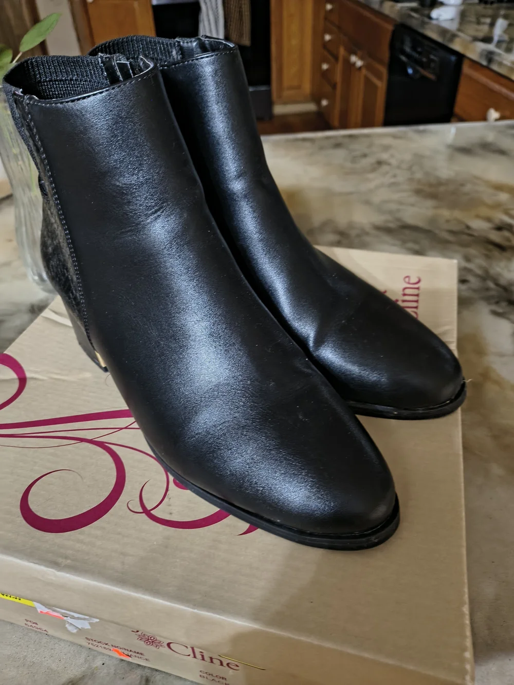 Black Women's Ankle Boots - Classic Faux Leather Chelsea Style
